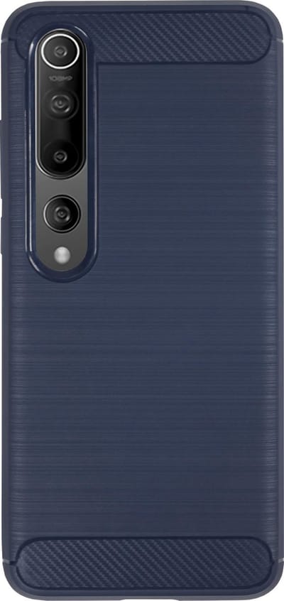 BMAX Carbon soft case hoesje geschikt voor Xiaomi Mi 10 Pro / Soft cover / Telefoonhoesje / Beschermhoesje / Telefoonbescherming - Blauw