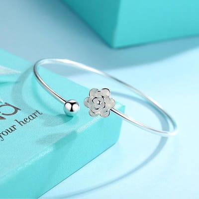 Dames Sterling Zilveren Armband Open Sieraden Eenvoudige High-End Armband Sieraden white