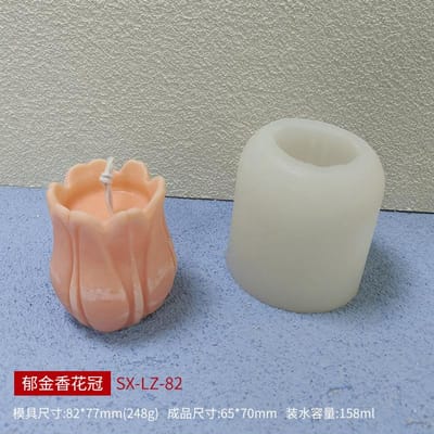 Moules à bougies tulipes, moules à fleurs, moules en résine et silicone pour la cuisine, décoration de la maison, 3D, bricolage, argile, fabrication de savon, fournisseur M2798 gray