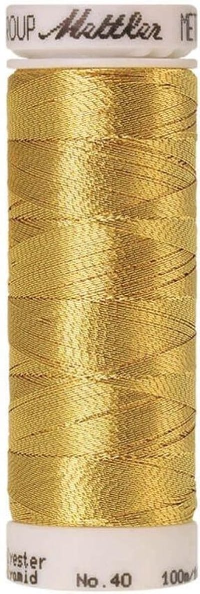 AMANN METALLIC GAREN, GOUD, 100M, Col. 2108, PER KLOSJE.