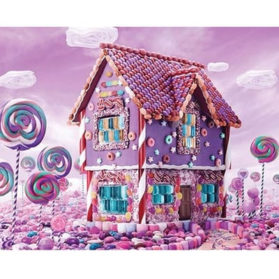 DIY diamant borduurwerk Candy House volledige ronde Diamond schilderij mozaïek Home Decor 20X30CM pink