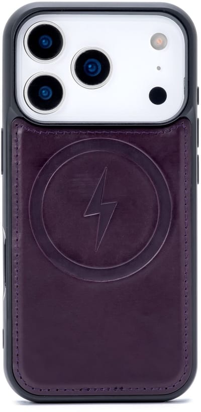 Casemania Echt Leren Hoesje Geschikt voor Apple iPhone 17 Pro Max - Dark Purple - Geschikt voor MagSafe - Leer Back Cover
