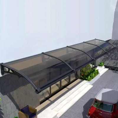 Raamluifel Polycarbonaat - Buitenluifel Regenkap - Bescherming Buiten - Weerbestendig Geluidsisolerend - 60 x 60 cm - Transparant
