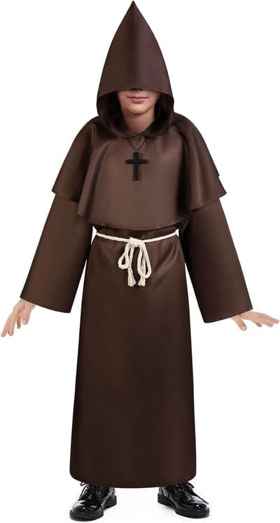 Kinderen monnik kostuum, jongens en meisjes middeleeuwse gewaden, capes en cloaks voor cosplay en verkleedpartijen, ideaal voor renaissance en ridder thema's
