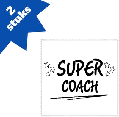 Akyol - super coach brillendoekjes - Coach - een coach - sport - verjaardagscadeau - klein cadeautje - kado - gift - 17,8 bij 17,8 cm - 2 stuks
