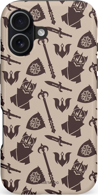Casetastic hoesje geschikt voor Apple iPhone 17 - MagSafe - Dubbellaagse bescherming - Eeuwige paladin - Fashion Case - Zilver Zand Donkergrijs