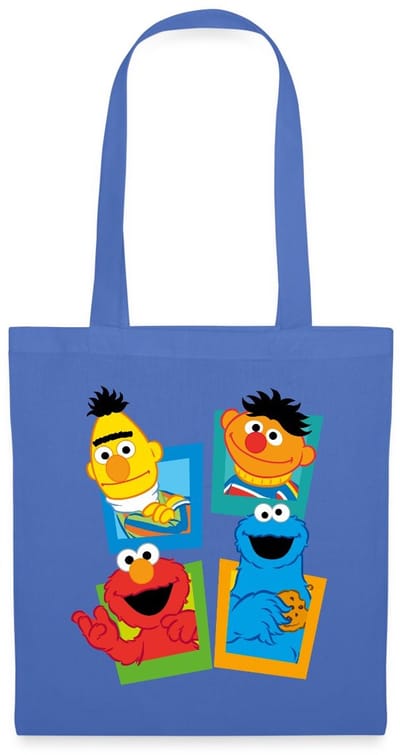 Sesamstraat Bert Ernie Elmo Koekiemonster Tas Van Stof Schoudertas