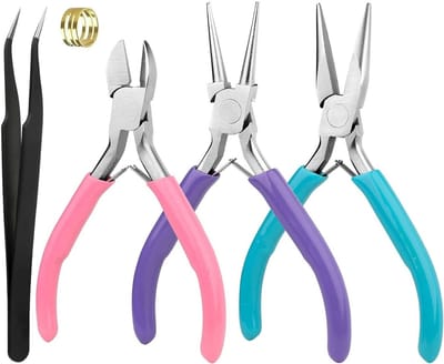 Set van 5 Mini Tangetjes voor Sieradenmaken, Inclusief Kettingtangen, Ronde Tangen en Diagonaaltangen voor Creatieve Projecten en Ambachten