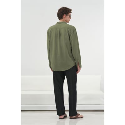 Heren Katoenen Poplin Lange Mouwen Shirt