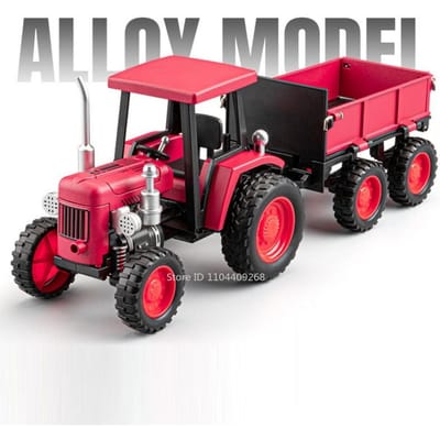 1:32 Schaal Retro Lopende Tractor Auto Model Speelgoed Geluid Licht Diecast Metaal Landbouwvoertuig Modellen Decoraties Voor Kinderen