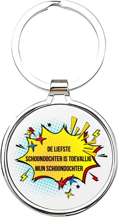 Akyol - de liefste schoondochter is toevallig mijn schoondochter Sleutelhanger - Schoondochter - de liefste schoondochter - schoondochter sleutelhanger - kind sleutelhanger - sleutelhanger dochter - familie sleutelhanger - cadeautje - 4 x 7,5 CM