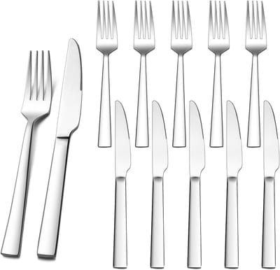 Dailygoods- Bestekset 12-delig roestvrij staal - Steakmessen/vorken