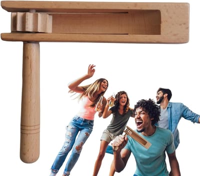 Houten rammelaar - Draaiinstrument - Muziek maken - Gladde randen - 148 x 133 cm - Houtkleur