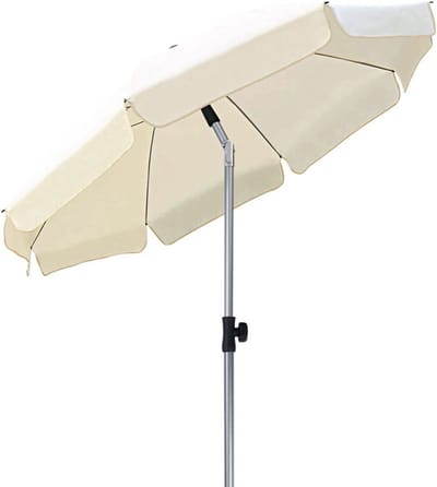 Parasol 200cm Beige - Kantelbaar en Rond - Geschikt voor Terras en Strand