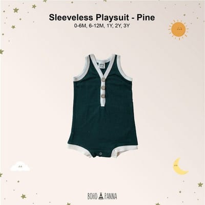 Playsuit - Jumpsuit - Romper - Groen - Pine - Duurzaam handgemaakt - 2 jaar - 48 maanden