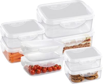 Plasticforte Vershoudbakjes set Classic - 8x stuks - vriezer en magnetron - kunststof - diverse maten - 600-800-1000-2000 ml