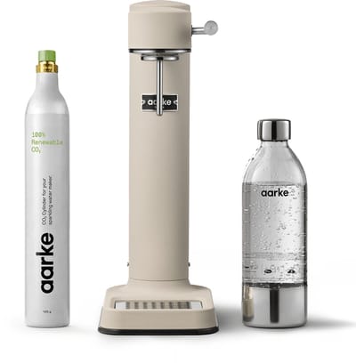AARKE Carbonator 3 Starter Kit Mat Sand incl. PET Fles 1L en CO2 Cilinder - Bruiswatermaker - Sodamaker