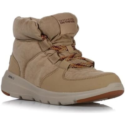 SKECHERS Weerbestendige Dames Sneakers Beige 36 - Comfortabele Platte Wandelschoenen