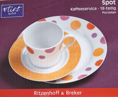 Ritzenhoff & Breker Orange Spot koffieservies 18 delig porselein