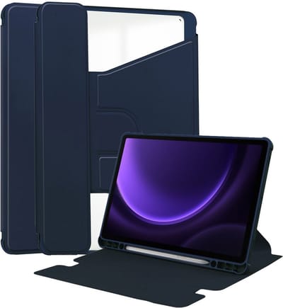 Coverup Tablethoes geschikt voor Samsung Galaxy Tab S10 FE / S9 FE Hoesje - 360° Rotating Folio Book Case met Wake/Sleep - Donkerblauw