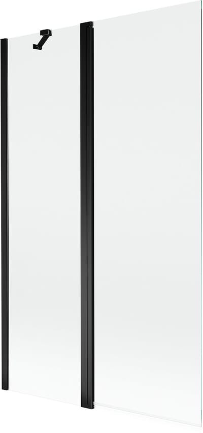 Mexen Mist badwand 2-delig 110 x 150 , transparant, zwart - 8A9-110-011-70-00