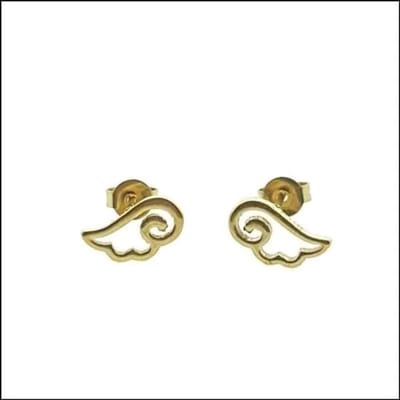 Aramat Jewels | Oorbellen | Stalen Vleugel Oorbellen - Kies Jouw Stijl! | Goudkleur-12x7mm | |5mm | Staal | Kinderen, Volwassenen | Verkleurd niet
