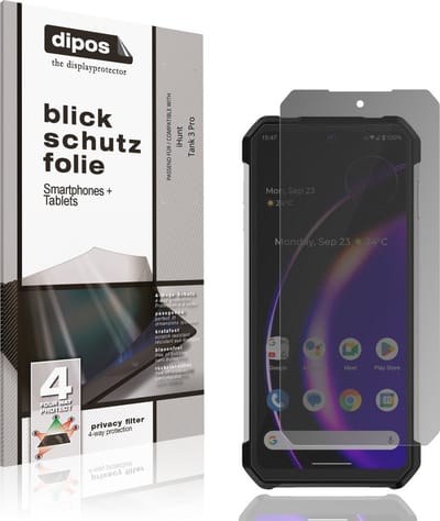 dipos – Matte Privacy Screenprotector geschikt voor iHunt Tank 3 Pro | Anti-Spy Beschermfolie