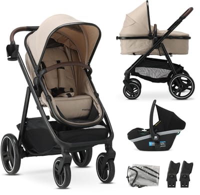 Mooiys Luca Kinderwagen 3in1 - Multi functionele Kinderwagen - inclusief autostoel - Nougat