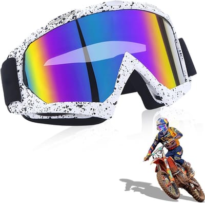 Motorrijders Goggles voor Motocross, Winddicht en Stofdicht, Anti-Fog UV Bescherming voor Fietsen en Skiën, Geschikt voor Mannen, Vrouwen en Tieners