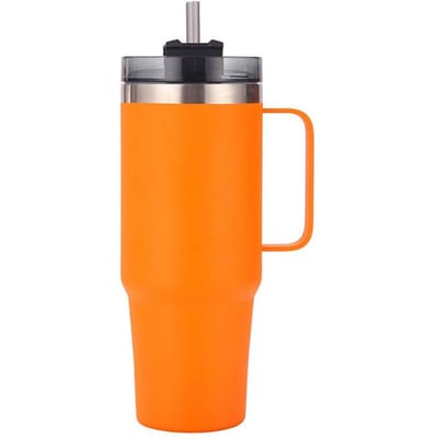 RVS IJskop Dubbelwandig Vacuüm Beker Grote Capaciteit met Rietje met Deksel Handvat Autobeker 20oz