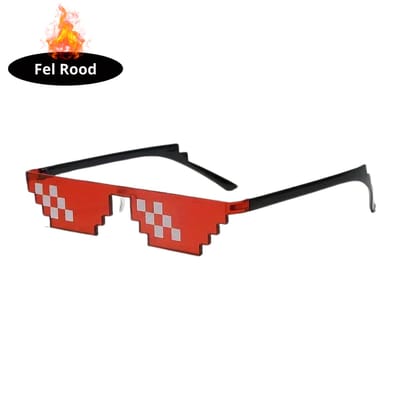 Livano - Festival Bril - Rave - Space - Techno - Freaky Glasses - Heren - Dames - Zonnebril - Fel rood