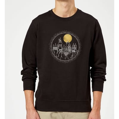 Harry Potter Hogwarts Castle Moon trui - Zwart - S