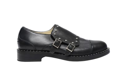 Jimmy Choo Gespijkerde Monnikschoenen in Zwart Leer