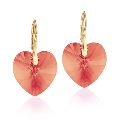 Montebello Oorbellen Doris HG105 - Swarovski Hart - 925 Zilver Verguld - Ø18mm - 32mm
