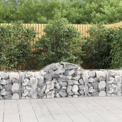 vidaXL - Schanskorven - 15 - st - gewelfd - 200x50x60/80 - cm - gegalvaniseerd - ijzer