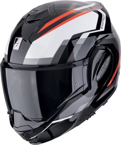 Scorpion EXO-Tech Evo Furio Zwart Grijs Rood Systeemhelm - Helm