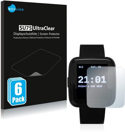 Savvies - Screenprotector voor Pine64 PineTime - Folie Beschermfolie transparant 6 Stuks