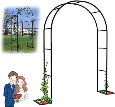 Metalen Tuinboog - Rozenboog Decoratieve Boog - Tuindecoratie - Weerbestendig Metaal - 1.2m tot 3.5m Breed - Zwart