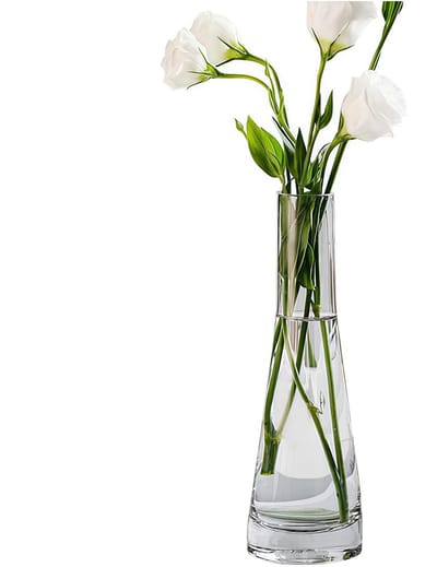 Solidchoice - Dailygoody - Handgemaakte glazen vaas - Decoratieve vaas - Transparant - Bloem vaas - Perfect voor bruiloften en feesten - Ideaal voor thuis en kantoo