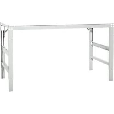 Werktafel Ergo, elektro-hydrauliek, blad melamine, 1250 x 800 mm, lichtgrijs