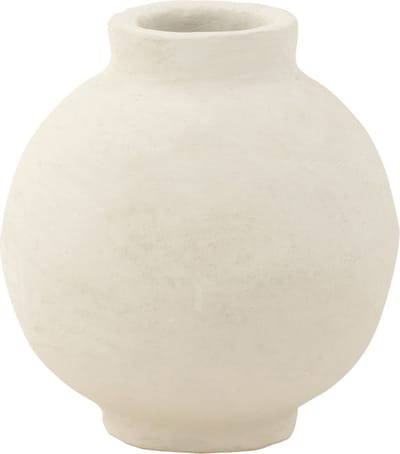 J-Line bloempot Glad Sphere - papier maché - wit - Ø 30 cm