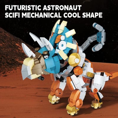 Drakenastronaut Bouwstenenset (462 stuks) van kunststof met fijne details, educatieve bouwset voor constructies en fantasierijk spel