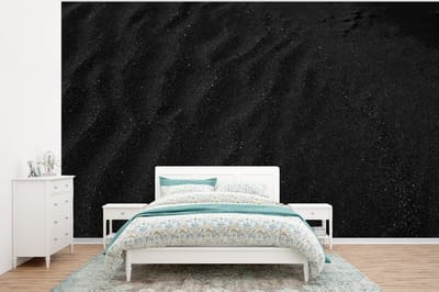 Behang - Fotobehang Zand - Zwart - Wit - Strand - Breedte 320 cm x hoogte 240 cm
