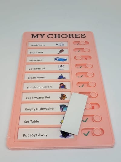 Jumada's - Roze Ponskaart voor Zelfdiscipline - To-Do-Bord voor Kinderen en Volwassenen - Schema met 5 Vervangbare Witte Kaarten - Checklist en Planningsbenodigdheden