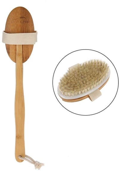 Allecto - Natuurlijke Wildzwijn Borstel - Exfoliatie - Lange Handgreep - Massages - Huidverzorging - Voor een zachte huid - Geschikt voor alle hu