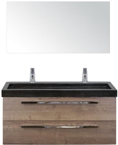 Seville Badmeubelset 120 cm - 2 Laden Tabacco - Wastafel Lucca Enkel met Spiegel