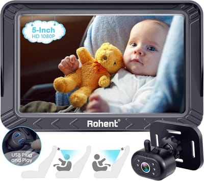 Baby autocamera – 5 inch HD met nachtzicht en eenvoudige installatie voor veilige ritten