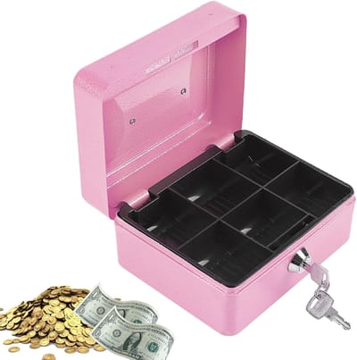 Mini Draagbare Beveiligingsdoos - Stalen Cash Box met Sleutels voor Thuis en Kantoor