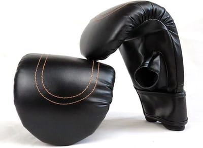1 Paar Bokshandschoenen Volwassenen Dames Mannen Boks Sanda Handschoenen Unisex Bokstraining Oefening Lederen Handschoenen Sport Bescherming Wanten - Zwart