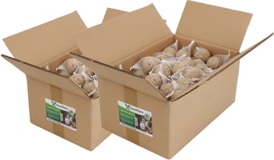 Famiflora mezenbollen met biologisch afbreekbaar net - 200 x 90 gram (2 dozen met 100 bollen) - 100 stuks van 90g per bol voor langdurige voorraad